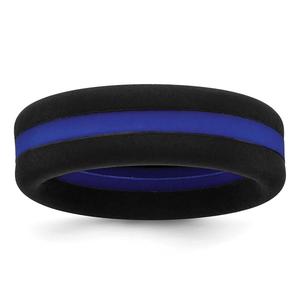 Mens Gentlemen's Classics(tm) Black Silicone 7.5mm Wedding Band