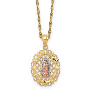 Gold Classics(tm) Our Lady of Guadalupe Pendant Necklace