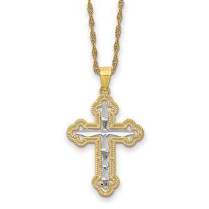 Gold Classics(tm) 10kt. Yellow Rhodium Cross Pendant