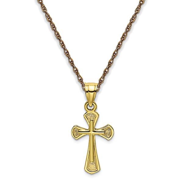 Gold Classics(tm) 10kt. Yellow Gold Cross Charm Necklace