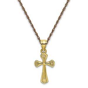Gold Classics(tm) 10kt. Yellow Gold Cross Charm Necklace