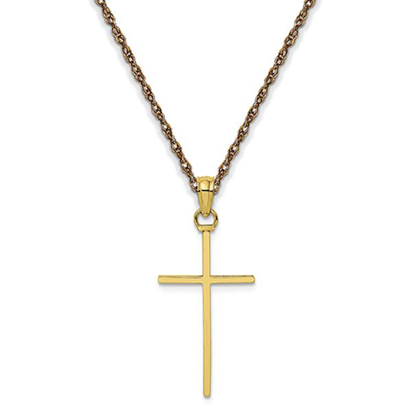Gold Classics(tm) 10kt. Yellow Gold Cross Charm Necklace