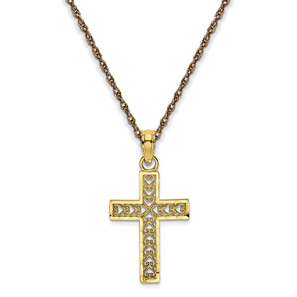 Gold Classics(tm) 10kt. Yellow Gold Cross Charm Necklace