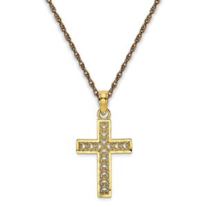 Gold Classics(tm) 10kt. Yellow Gold Cross Charm Necklace