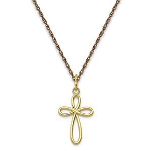 Gold Classics(tm) 10kt. Yellow Gold Ribbon Cross Pendant