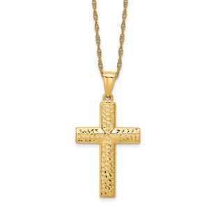 Gold Classics(tm) 14kt. 18in. Cross Pendant Necklace
