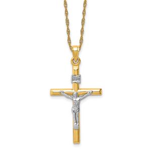 Gold Classics(tm) 14kt. 18in. Crucifix Pendant Necklace