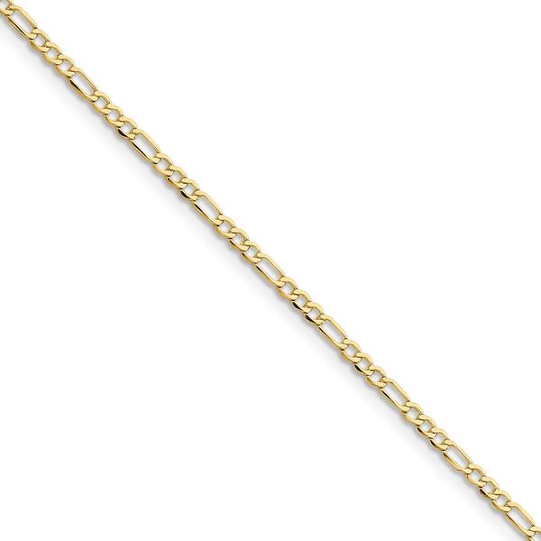 Gold Classics(tm) 10kt. Yellow Gold Semi Solid Figaro Chain Bracelet