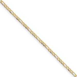 Gold Classics(tm) 10kt. Yellow Gold Semi Solid Figaro Chain Bracelet