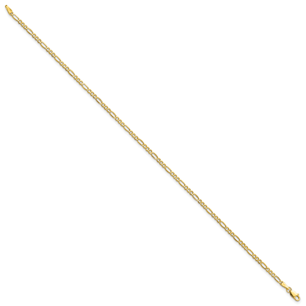 Gold Classics(tm) 10kt. Yellow Gold Semi Solid Figaro Chain Bracelet