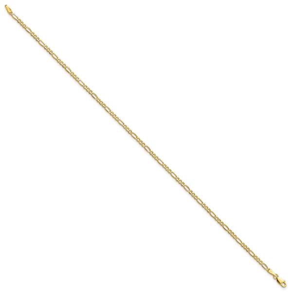 Gold Classics(tm) 10kt. Yellow Gold Semi Solid Figaro Chain Bracelet alternate view