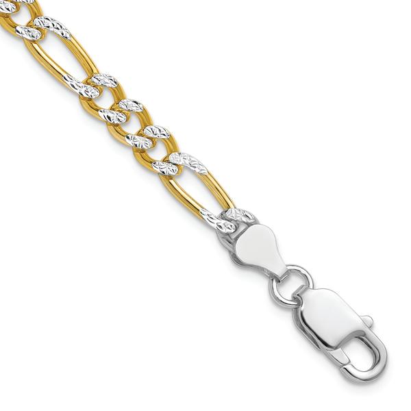 Gold Classics(tm) Two-Tone Figaro Chain Bracelet alternate view