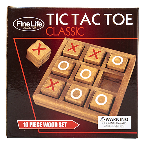 FineLife Tic Tac Toe Classic Wood 10pc. Game