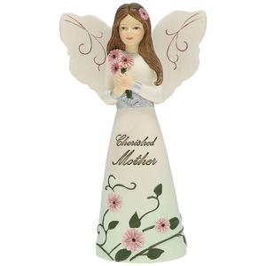 Pavilion Elements Mother Angel Holding Daisies Figurine