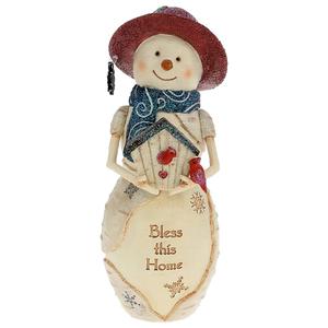 Pavilion 6.5in. Bless This Home Snowman with Birdhouse