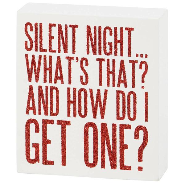 Primitives By Kathy Silent Night Block Sign