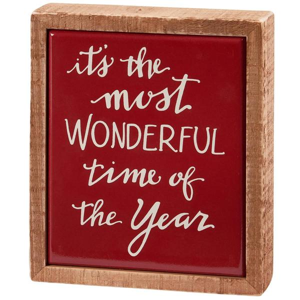 Primitives By Kathy Most Wonderful Time Box Sign Mini