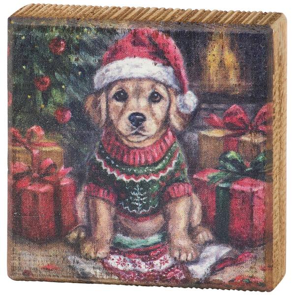 Primitives By Kathy Puppy Mischief Block Sign