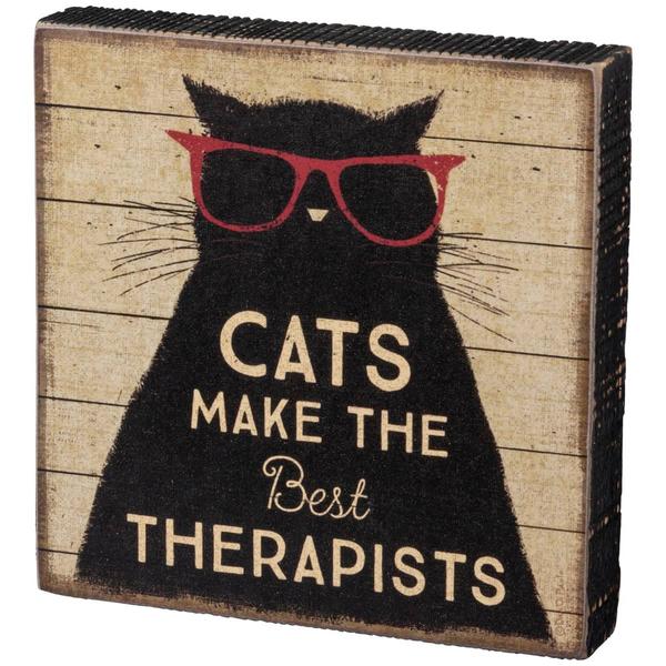 Primitives By Kathy Block Sign - Cat Therapist