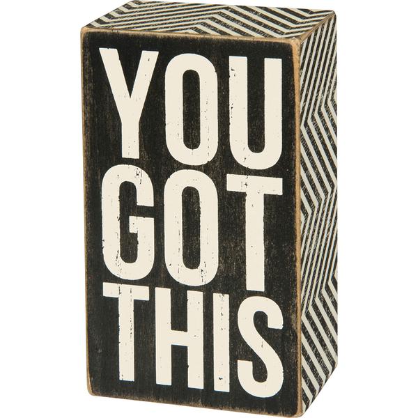 Primitives By Kathy You Got This Box Sign