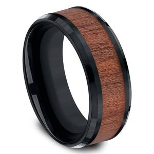 Mens Endless Affection(tm) 8mm Black Cobalt Rosewood Inlay Band alternate view