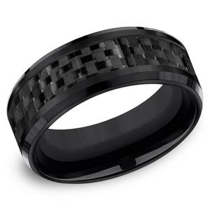 Mens Endless Affection(tm) 8mm Black Titanium Wedding Band