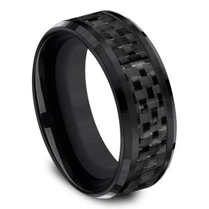 Mens Endless Affection(tm) 8mm Black Titanium Wedding Band alternate view