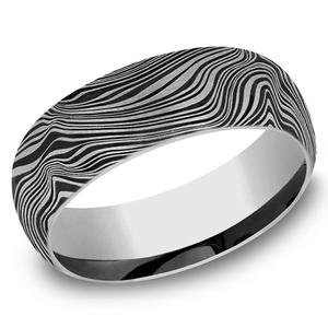 Mens Endless Affection(tm) 8mm Tungsten Marble Wedding Band
