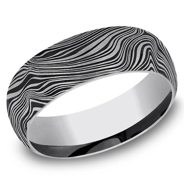Mens Endless Affection(tm) 8mm Tungsten Marble Wedding Band