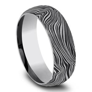 Mens Endless Affection(tm) 8mm Tungsten Marble Wedding Band alternate view
