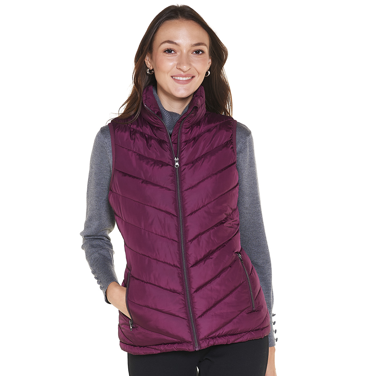 Womens Big Chill Chevron Puffer Vest