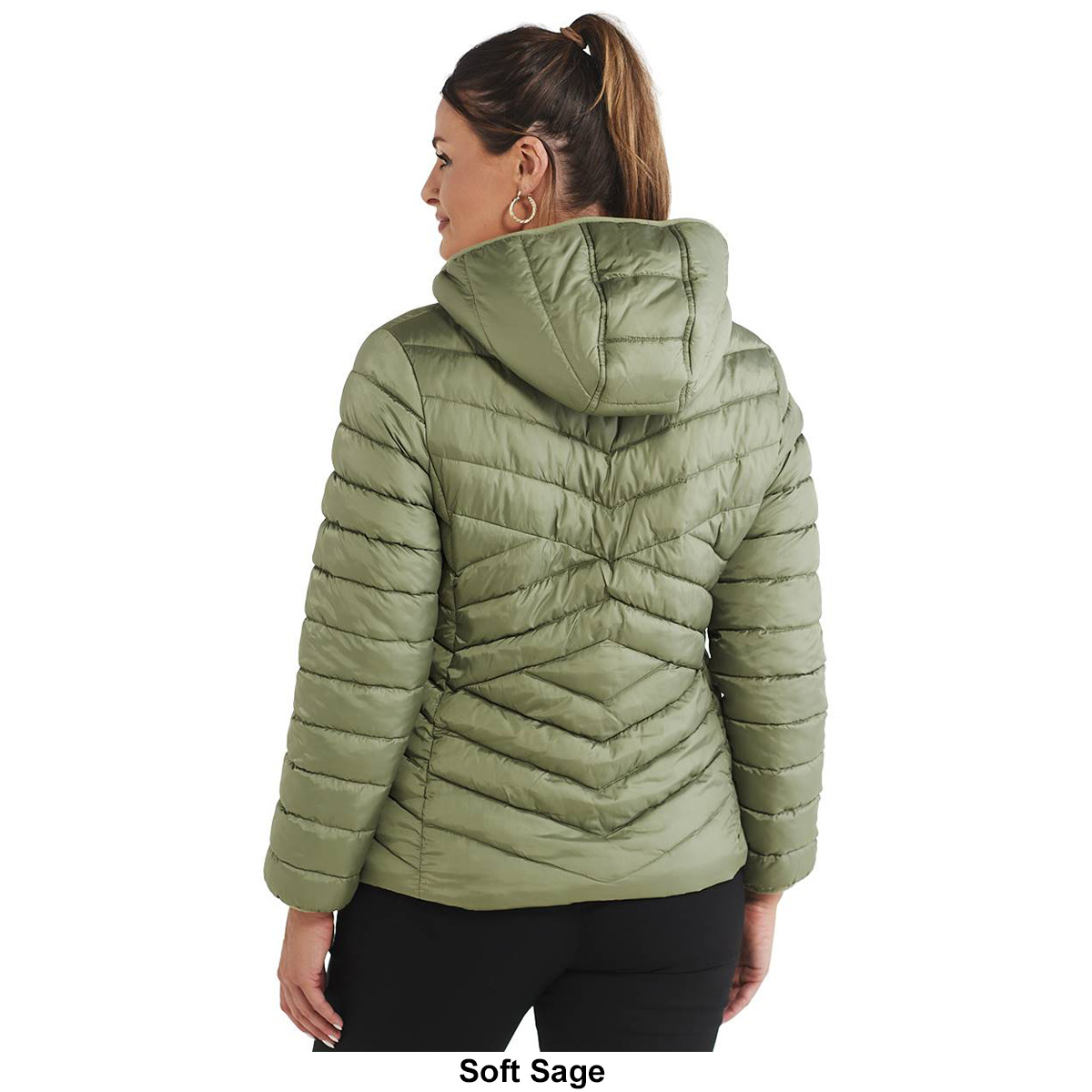 Plus Size Big Chill Faux Packable Hooded Jacket