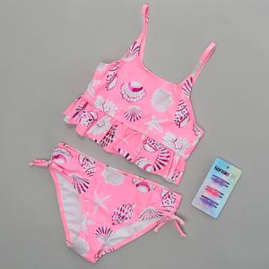 Girls (7-16) Kensie Girl 2pc. Foil Shell Tankini Swim Set alternate view