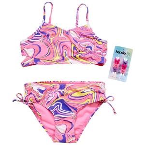 Girls (7-16) Kensie Girl Marble Print Bikini 2pc. Swim Set alternate view