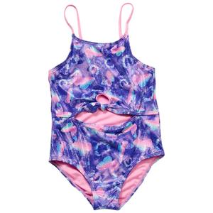 Girls (7-16) Pink Platinum(R) Butterfly Ombre Cutout 1pc. Swimsuit