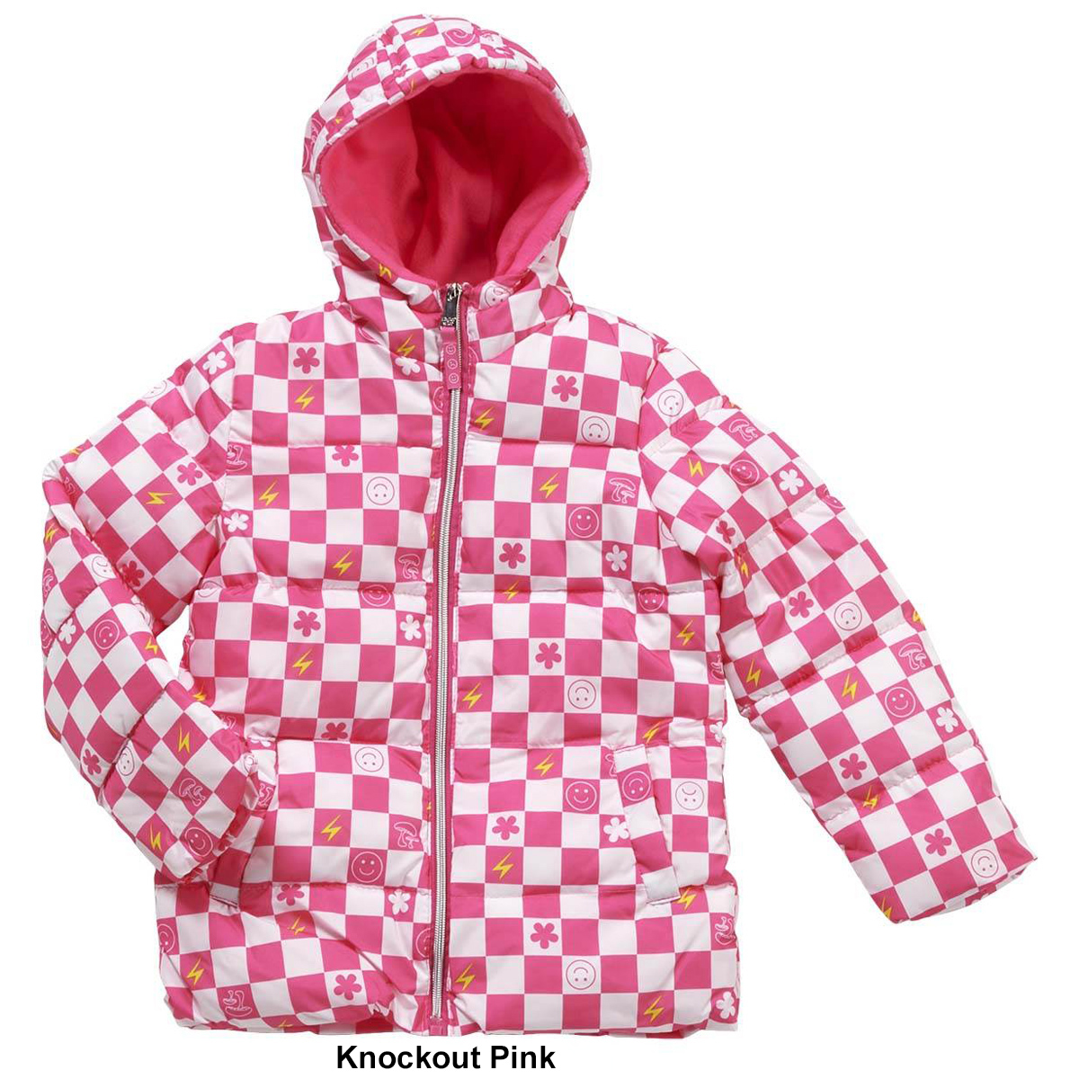 Girls (4-6x) Limited Too Checker Puffer Coat W/Foil