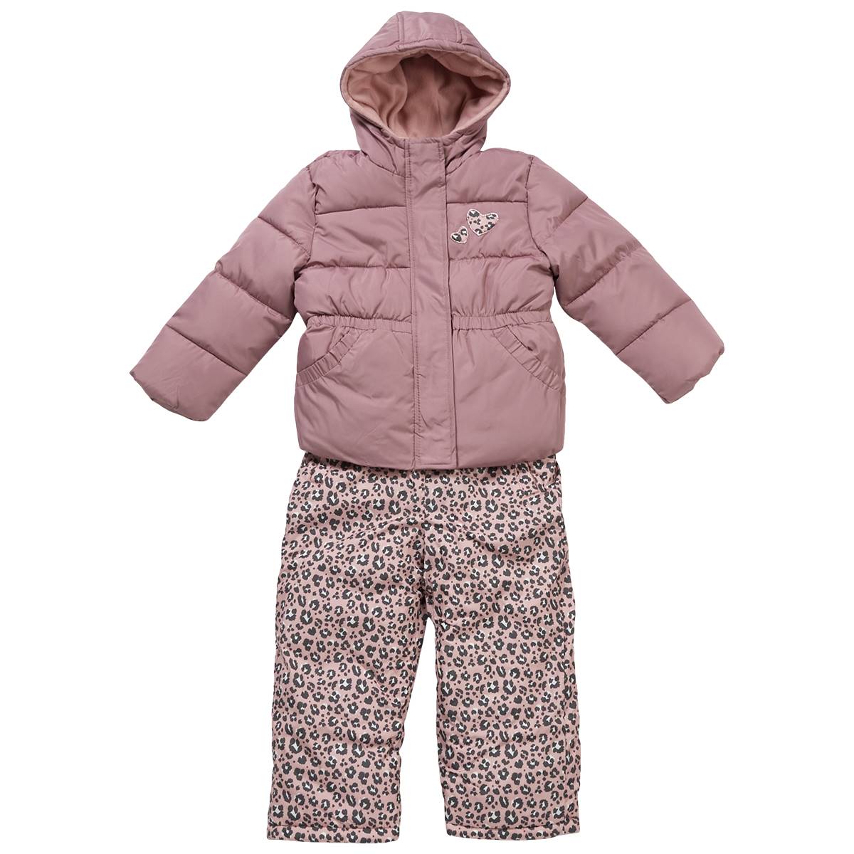 Girls (4-6x) Pink Platinum Cheetah Print Snowsuit