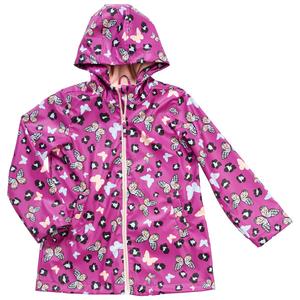 Girls (4-6x) Pink Platinum(R) Butterfly Leopard Raincoat