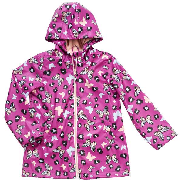 Girls (4-6x) Pink Platinum(R) Butterfly Leopard Raincoat