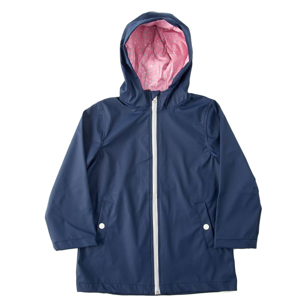 Girls (4-6x) Pink Platinum Solid Rain Jacket