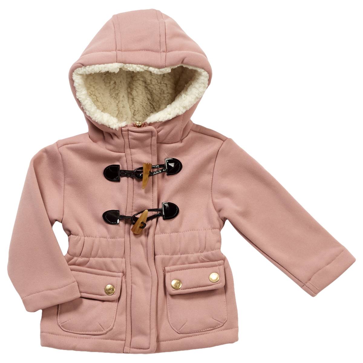 Girls (4-6x) Pink Platinum Double Toggle Fleece Jacket