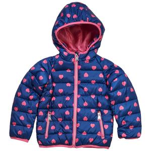 Toddler Girl Pink Platinum(R) Heart Faux Packable Midweight Jacket