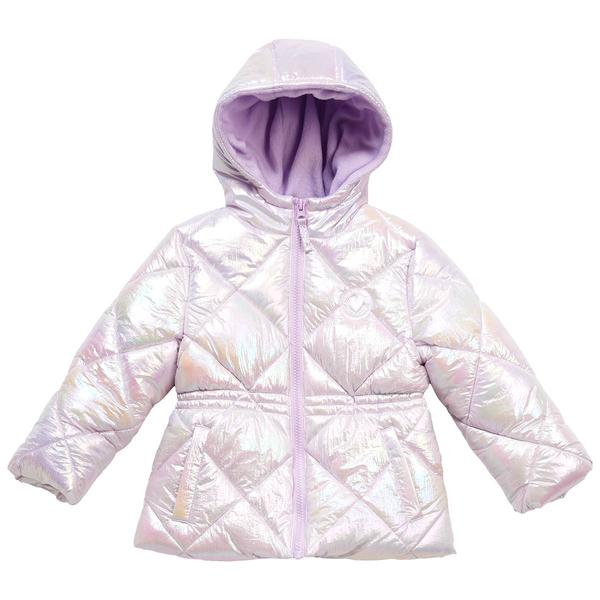 Toddler Girl Pink Platinum(R) Iridescent Puffer Coat
