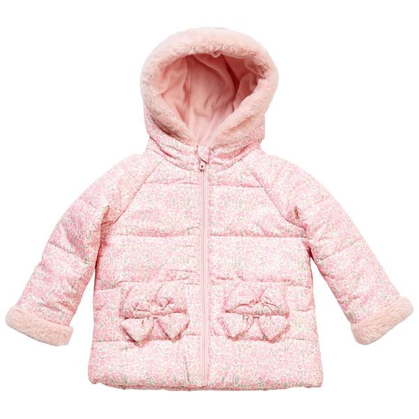 Toddler Girl Wippette(R) Faux Fur Trim Floral Puffer Jacket