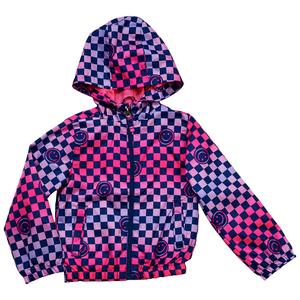 Toddler Girl Pink Platinum(R) Ombre Checker Windbreaker