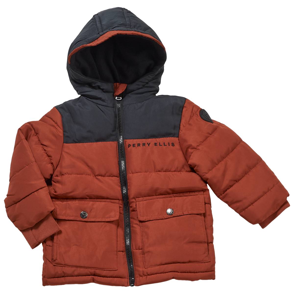 Toddler Boy Perry Ellis(R) Color Block Puffer Coat