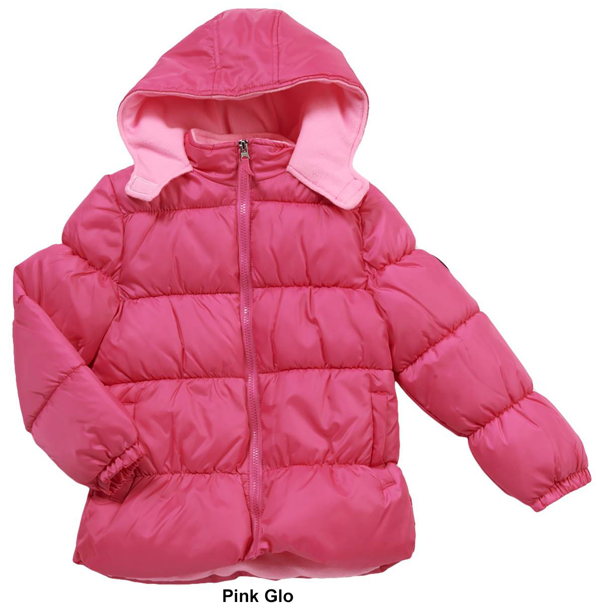 Girls (7-16) Pink Platinum Solid Puffer Jacket