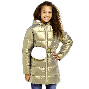Girls (7-16) Kensie Girl Faux Fur Lined Puffer Coat with Belt Bag