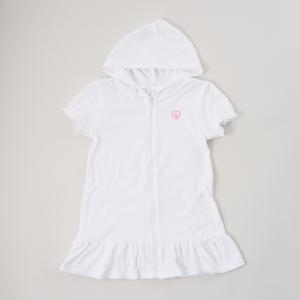 Girls (4-6x) Pink Platinum(R) Hooded Terry Zip Swim Cover-Up