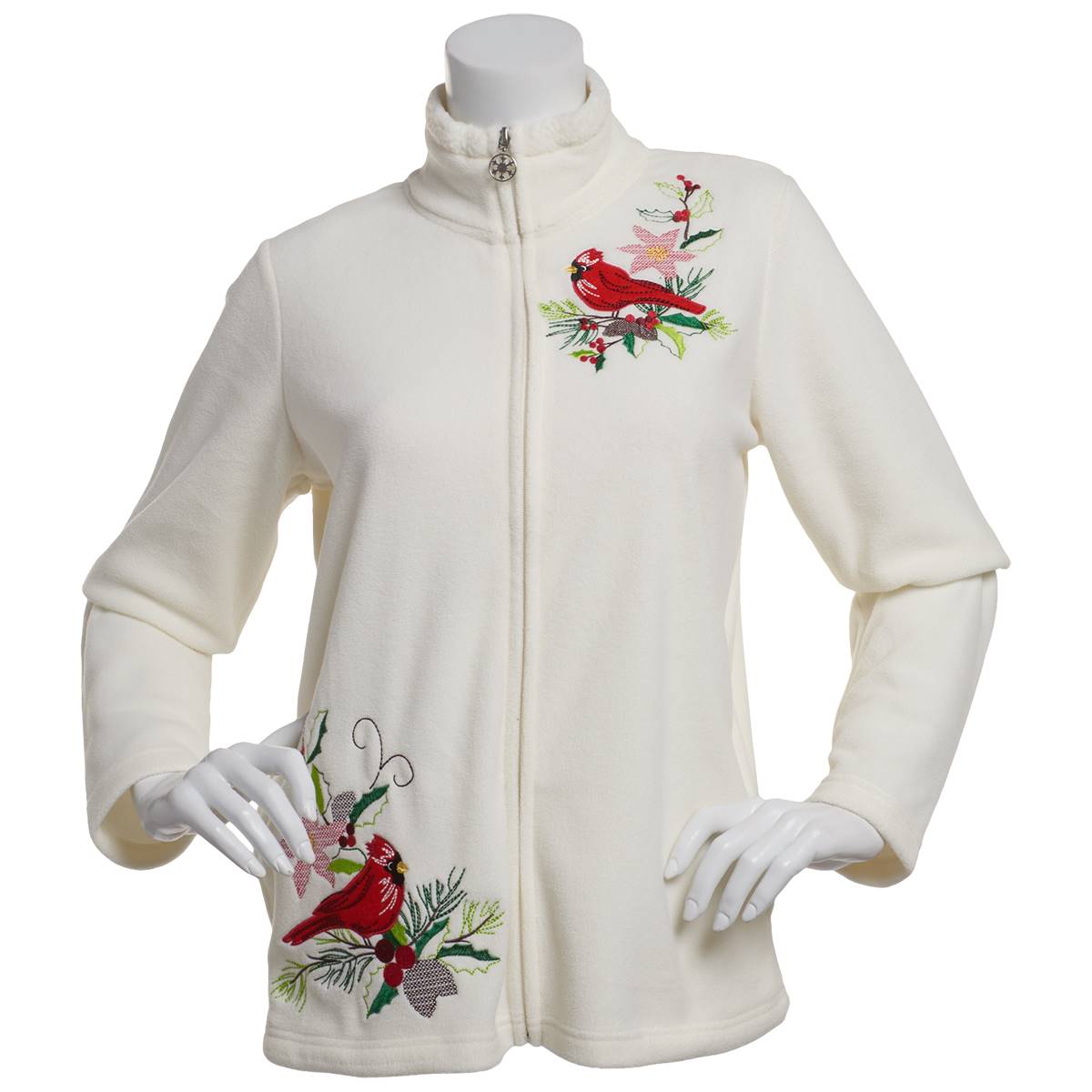 Womens Hasting & Smith Mock Neck Cardinal Fleece Zip Jacket